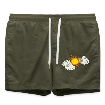 Nuages de soleil Retrostyle - Short de bain - vert olive - Devant