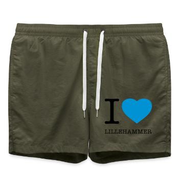 I LOVE LILLEHAMMER Norwegen - Badeshorts - Olive - Vorne