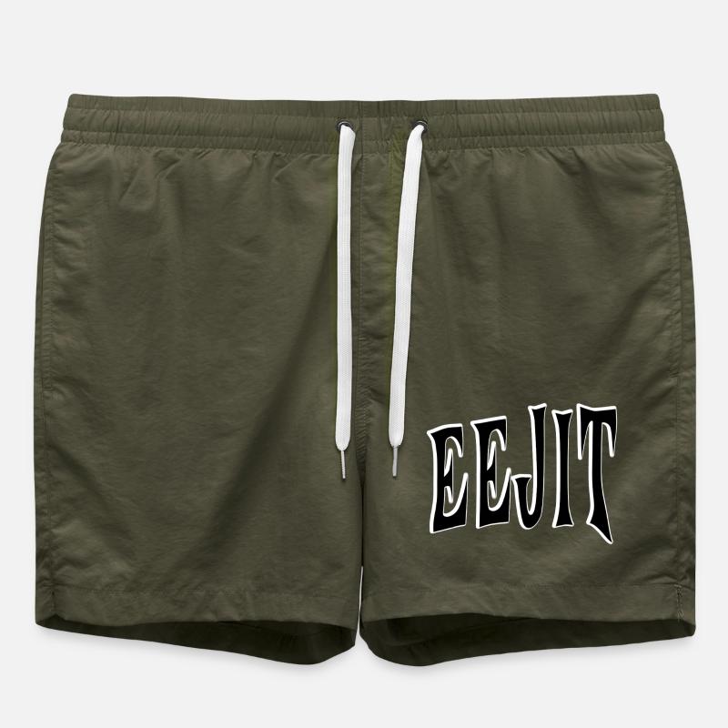EEJIT – Irish Slang Design - Swim Trunks - olive