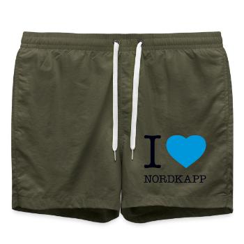 I LOVE NORDKAPP Norway Norwegen - Badeshorts - Olive - Vorne