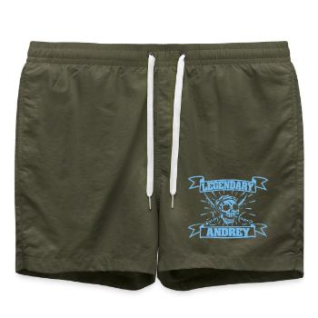 Andrey as a pirate head - Swim Trunks - olive - Front