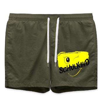 Bääm Schulkind 2025 Relaxed Fit Unisex Organic - Badeshorts - Olive - Vorne
