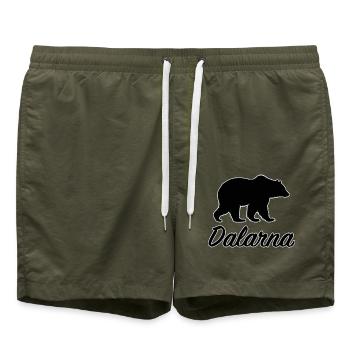 Dalarna Bear Sverige Region Sweden Central Sweden - Swim Trunks - olive - Front