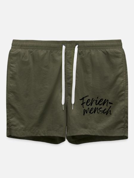 🌴 Ferienmensch – Urlaubsfeeling - Badeshorts - Olive