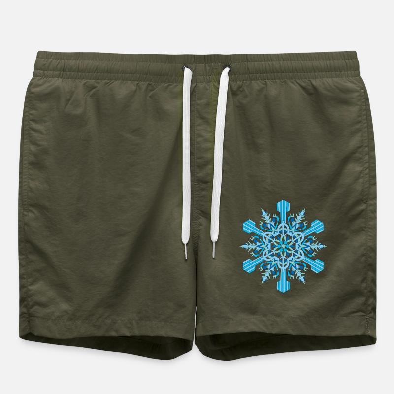 Mandala de flocons de neige - Short de bain - vert olive