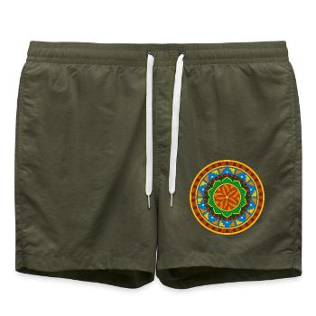 Mandala tribal - Short de bain - vert olive - Devant