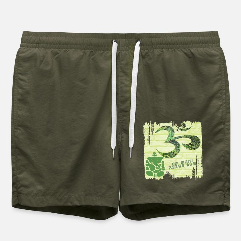 OM with Ganesha E 35 - Swim Trunks - olive