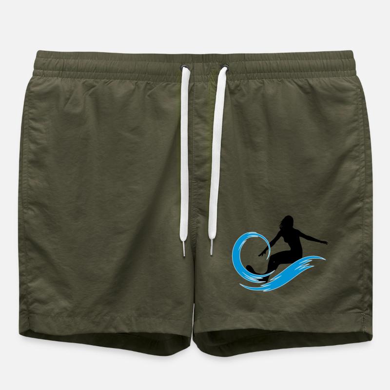 surfer - Swim Trunks - olive