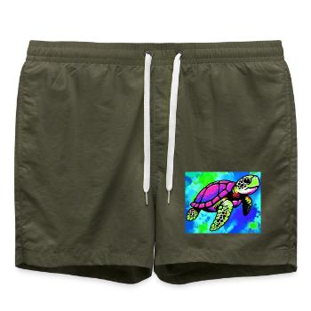 turtle - Swim Trunks - olive - Front