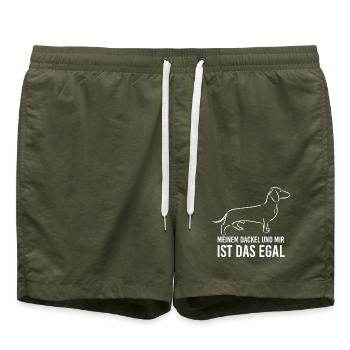 Meinem Dackel und mir ist das egal - Badeshorts - Olive - Vorne