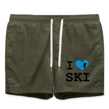 I Love Ski - Badeshorts - Olive - Vorne