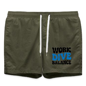 Cadeau de plongée sous-marine pour l’équilibre de plongée au travail - Short de bain - vert olive - Devant