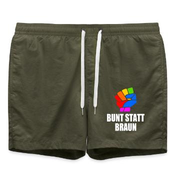 bunt statt braun - Badeshorts - Olive - Vorne