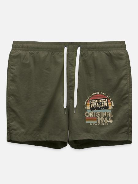 Original 1964 Jahrgang Retro Geburtstag Geschenk - Badeshorts - Olive