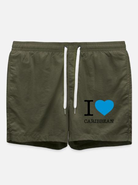 I LOVE CARIBBEAN Karibik - Swim Trunks - olive