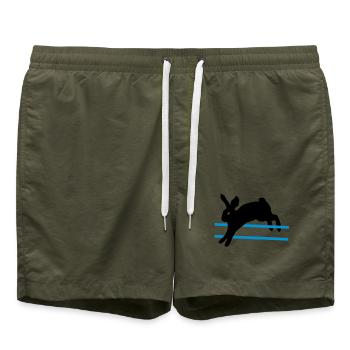 Un lapin sautant - Short de bain - vert olive - Devant - AI Model Male 185 light (185cm)