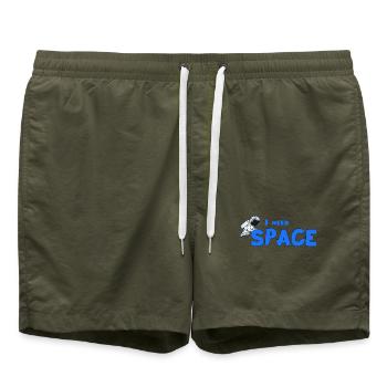 Ich brauche Platz - Badeshorts - Olive - Vorne - AI Model Male 185 light (185cm)