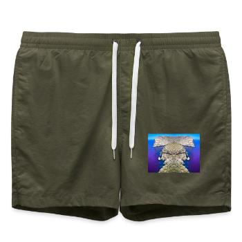 Cap Formentor Verfremdung V.2 - Badeshorts - Olive - Vorne - AI Model Male 185 light (185cm)