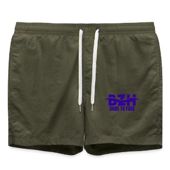 Bretagne, Bretagne humour, Breitz - Short de bain - vert olive - Devant - AI Model Male 185 light (185cm)
