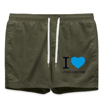 I LOVE JUAN LES PINS - Swim Trunks - olive - Front - AI Model Male 185 light (185cm)
