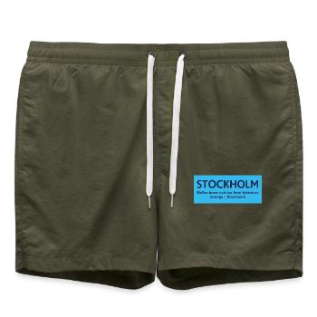 Conception des ponts et des îles de Stockholm - Short de bain - vert olive - Devant - AI Model Male 185 light (185cm)