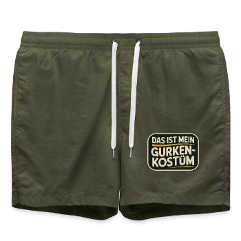 Concombre C’est mon concombre Costume Carnaval Carnaval - Short de bain - vert olive - Devant - AI Model Male 185 light (185cm)