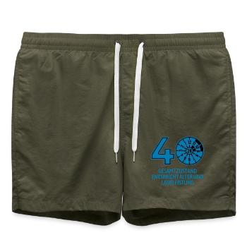 HU February 2026 - 40 Years - Birthday Gift - Swim Trunks - olive - Front