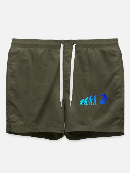 Modern Snowboard Artwork - Swim Trunks - olive