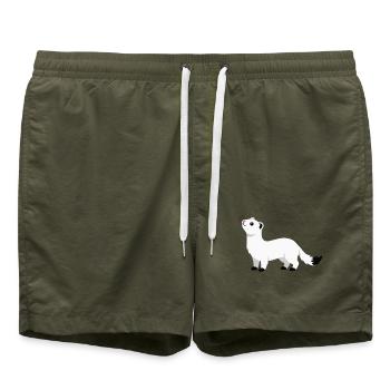 Style minimaliste curieux et mignon - Short de bain - vert olive - Devant - AI Model Male 185 light (185cm)