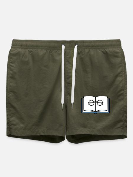 Open Book Glasses School - Swim Trunks - olive