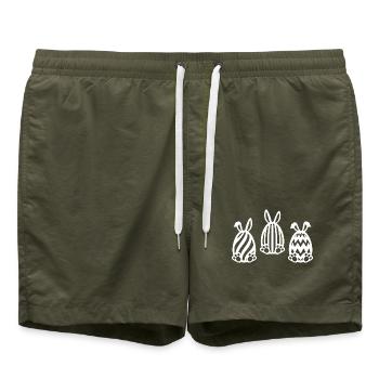 OSTERN OSTERHASEN OSTEREIER - Badeshorts - Olive - Vorne - AI Model Male 185 light (185cm)