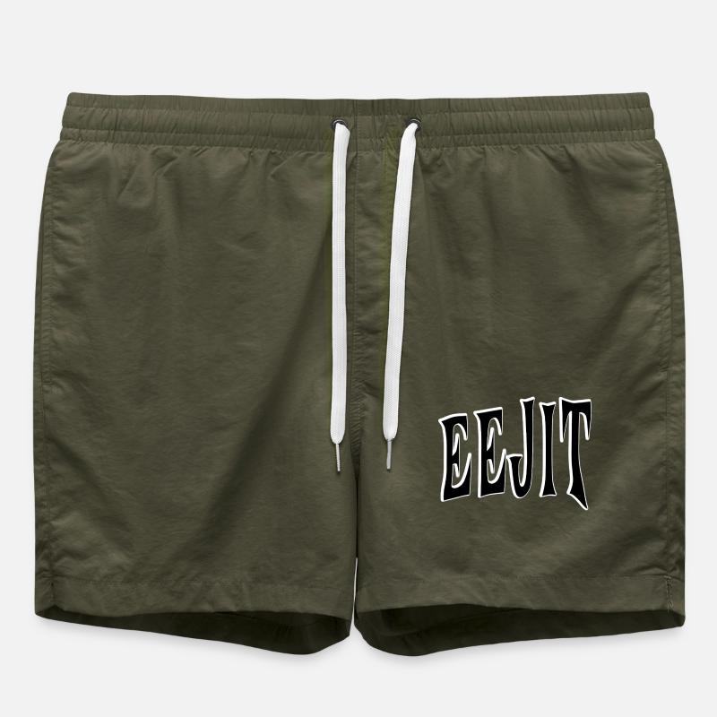 EEJIT – Irish Slang Design - Swim Trunks - olive