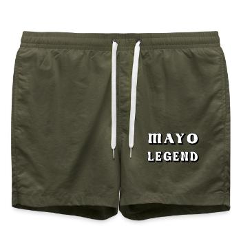 Mayo Legend – County Mayo Design - Swim Trunks - olive - Front - AI Model Male 185 light (185cm)