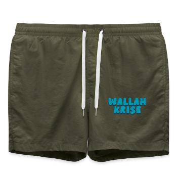 wallah krise - Badeshorts - Olive - Vorne - AI Model Male 185 light (185cm)