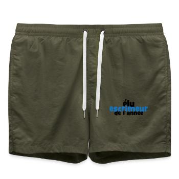 Design élu escrimeur de l'année bleu et noir - Short de bain - vert olive - Devant - AI Model Male 185 light (185cm)
