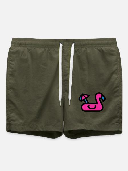 Flamingo Air Mattress Retro - Swim Trunks - olive