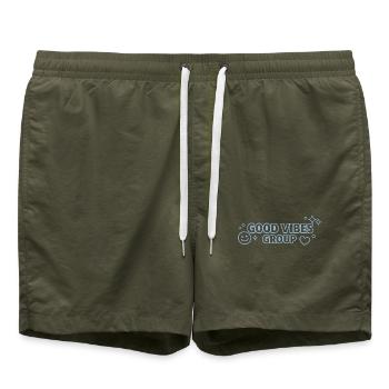 Gute Vibes Gruppe - Badeshorts - Olive - Vorne - AI Model Male 185 light (185cm)