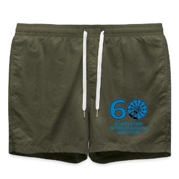 HU Juli 2026 - 60 Jahre - Geburtstag Geschenk - Badeshorts - Olive - Vorne