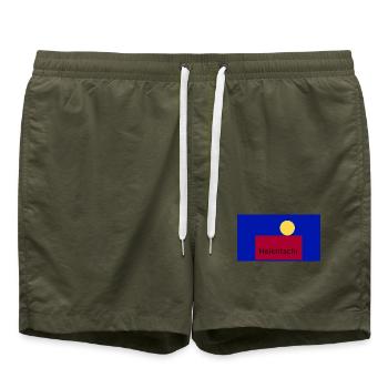 Heikritschi Icon in Blau - Badeshorts - Olive - Vorne - AI Model Male 185 light (185cm)