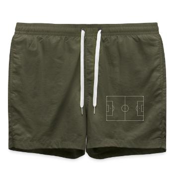fussballfeld - Badeshorts - Olive - Vorne - AI Model Male 185 light (185cm)