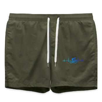 Idée cadeau pour un vélo de route avec vélo de route - Short de bain - vert olive - Devant - AI Model Male 185 light (185cm)