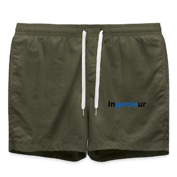 Ingenieur Genie - Badeshorts - Olive - Vorne - AI Model Male 185 light (185cm)