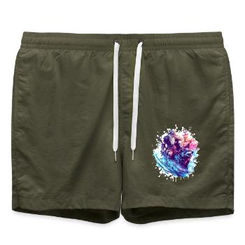 Wikinger Wolf Krieger Valhalla - Badeshorts - Olive - Vorne