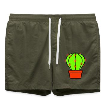 Cactus Plante Épineux Épineux Déserts Cactus - Short de bain - vert olive - Devant