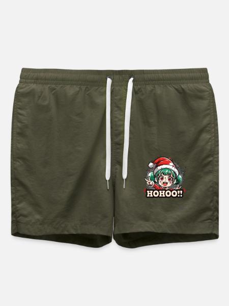 Süßer kleiner Weihnachts-Elf an Weihnachten - Badeshorts - Olive