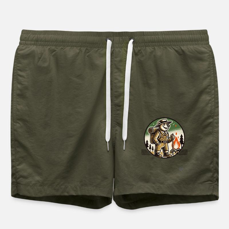 Wanderer- und Camping-Bär - Badeshorts - Olive