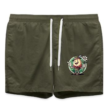 Deutsches Alpen Ei - Badeshorts - Olive - Vorne