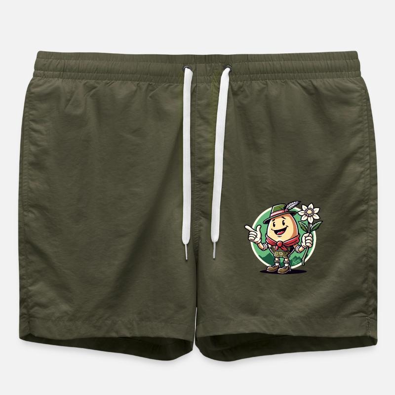 German Alps Egg - Swim Trunks - olive