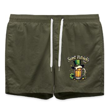 St Patrick`s Day Bier - Badeshorts - Olive - Vorne