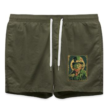 Proud Leprechaun – Irish Legend - Swim Trunks - olive - Front